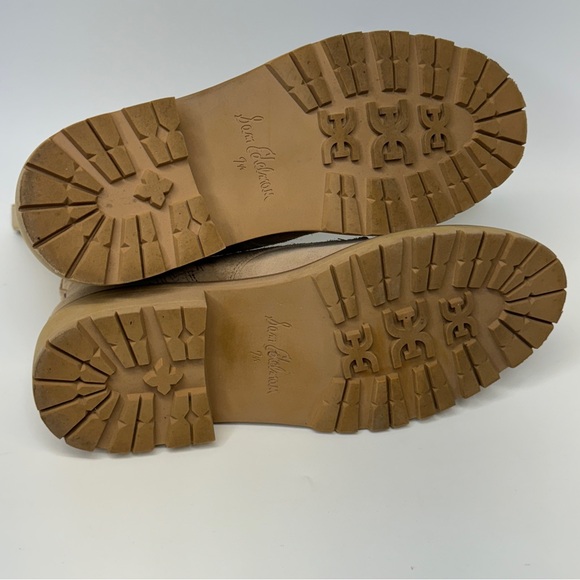 SAM EDELMAN Combat Boots Womens 7.5 Beige Tan Lex Sesame Suede Leather Side Zip - Picture 4 of 11